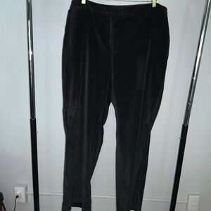 Talbots Woman Classic Fit Stretch black velvet pants Sz 20W front pockets